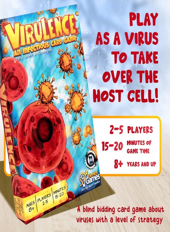 Genius Games Virulence: An Infectious Virus Card Game - Educational Bidding Game for Kids 8+ - Perfect Biology Board Game for Kids, Teens, and Adults - Medical Science Gifts for Nurses, Doctors, Teachers - Image 4